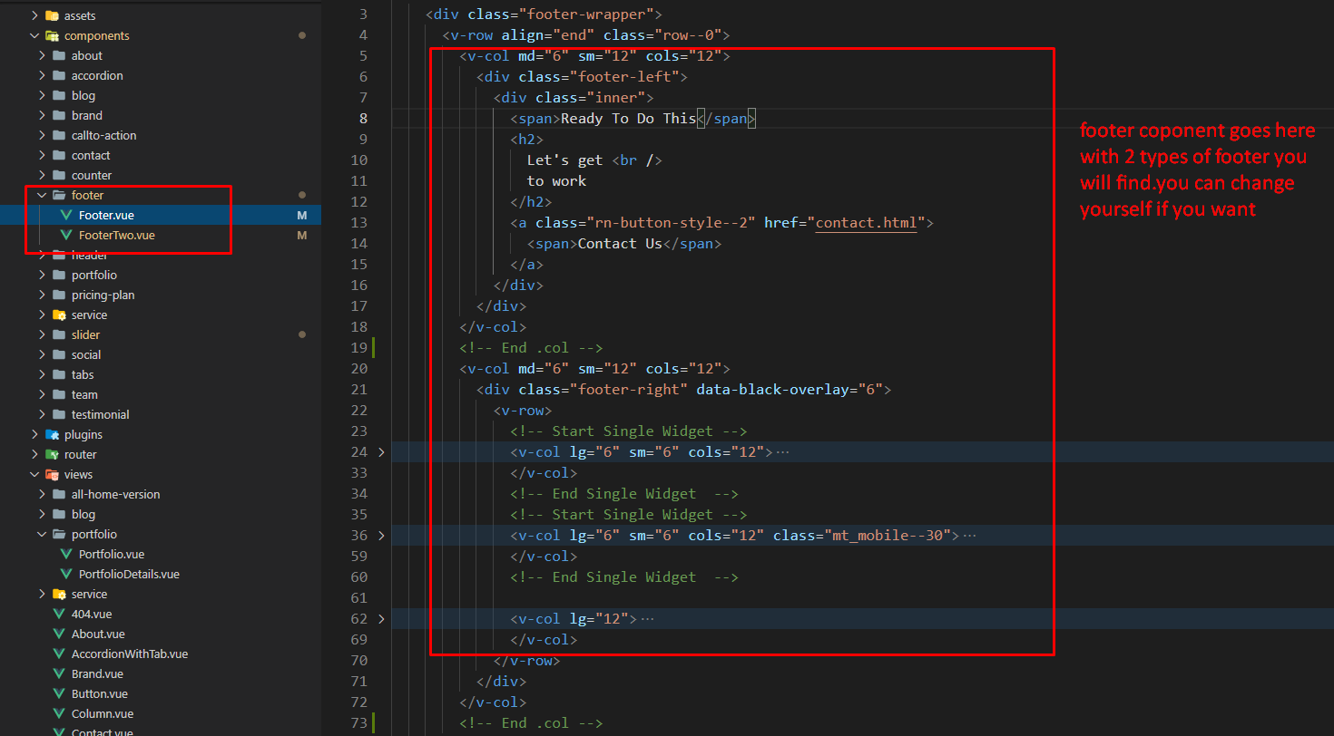 Change Footer Setting